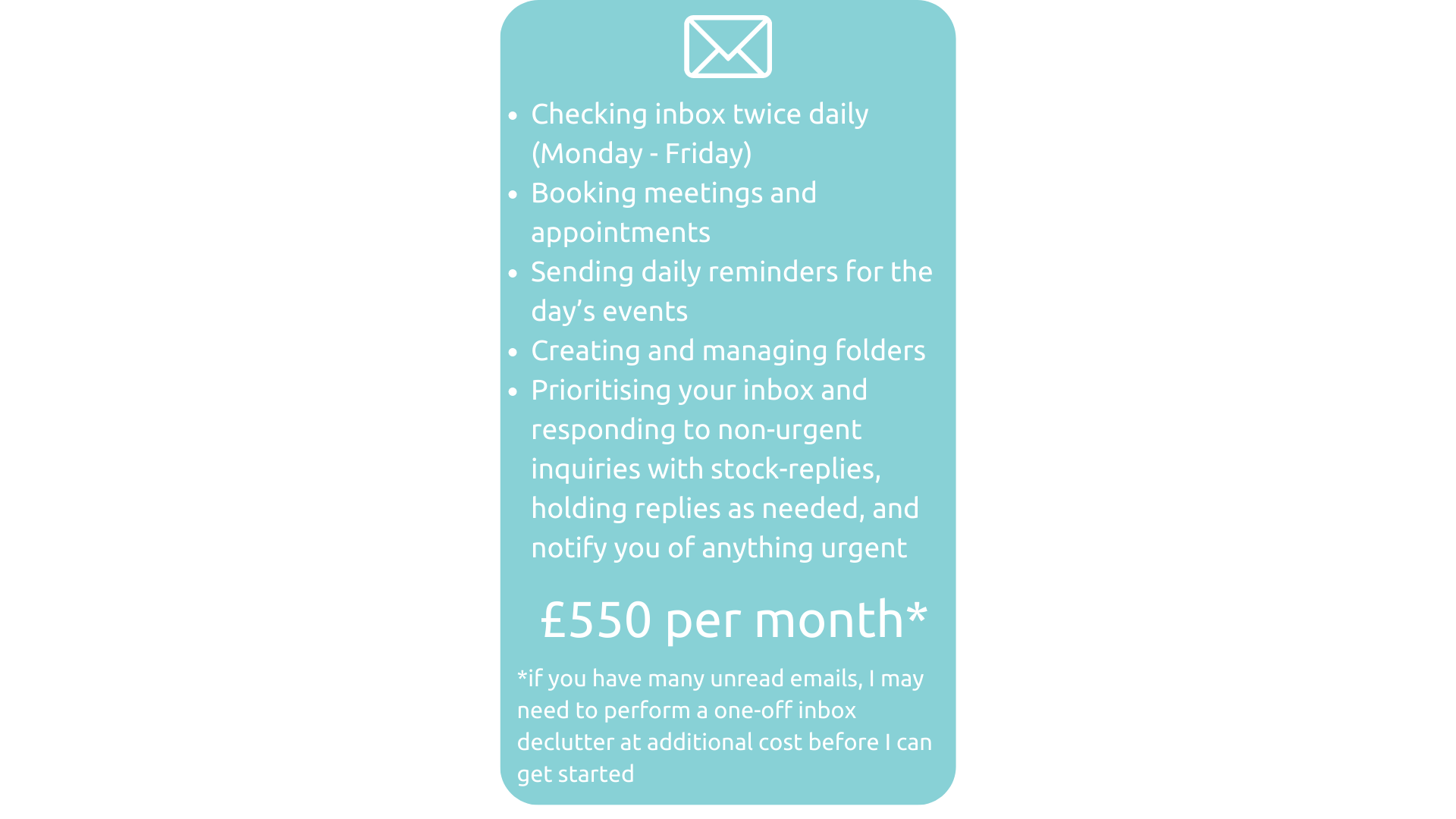 UK virtual assistant email and diary management prices
