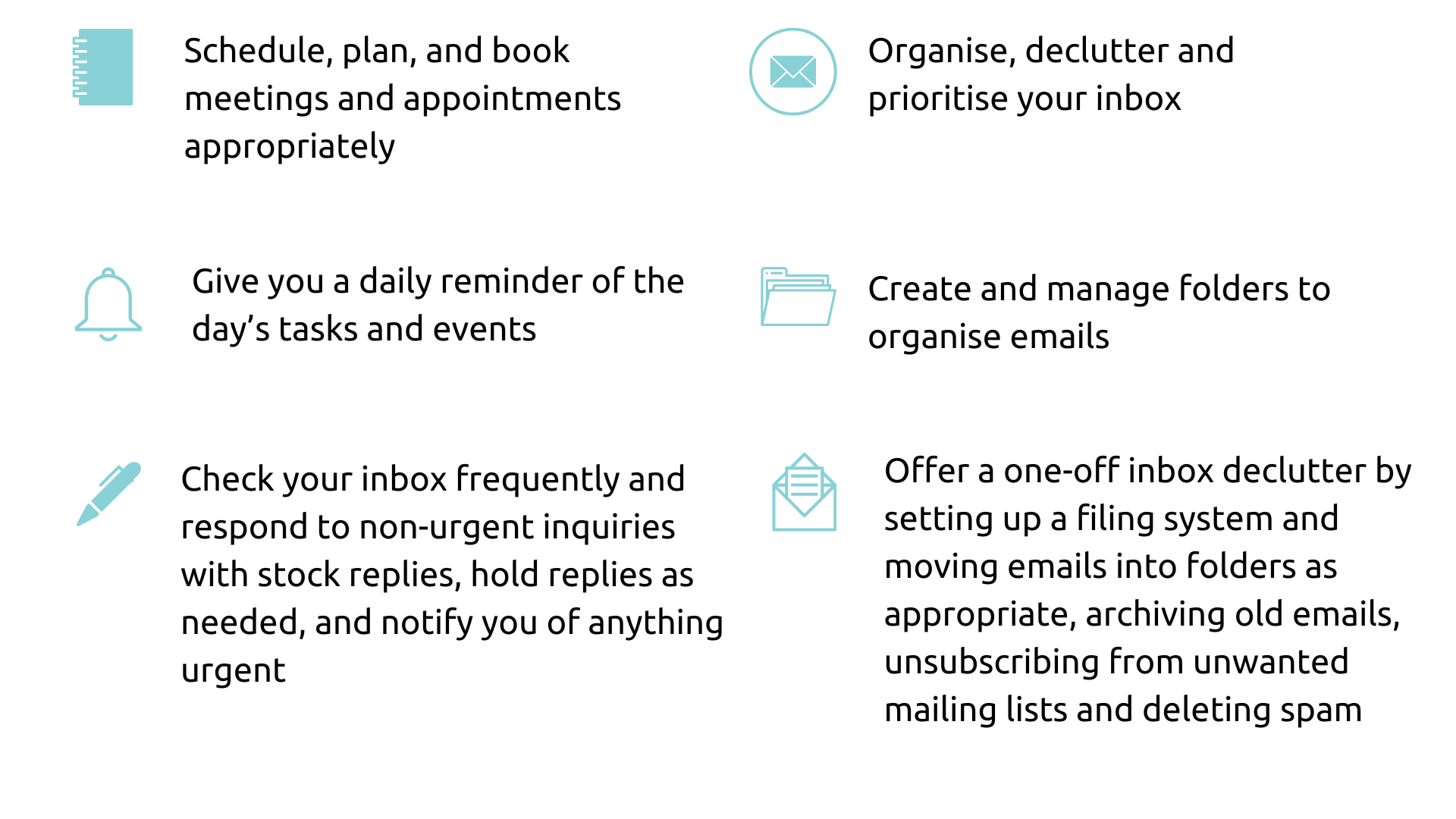 The many ways that a VA can help a busy business owner by handling their schedule and email inbox